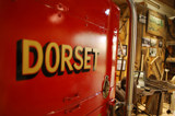 Image shows an antique fire truck with the word 'Dorset' on the side. 