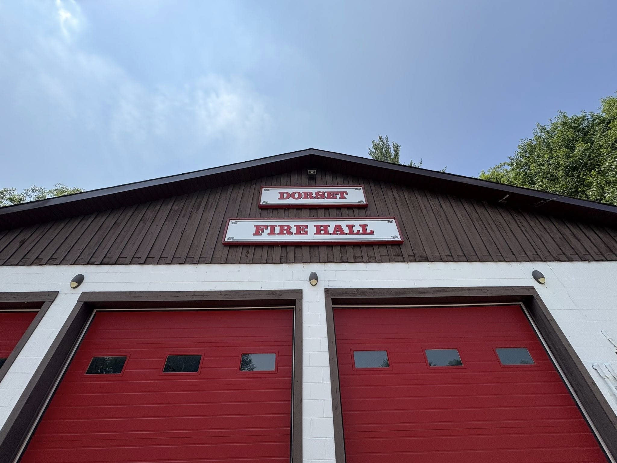Image shows the exterior of the Dorset Fire Hall.
