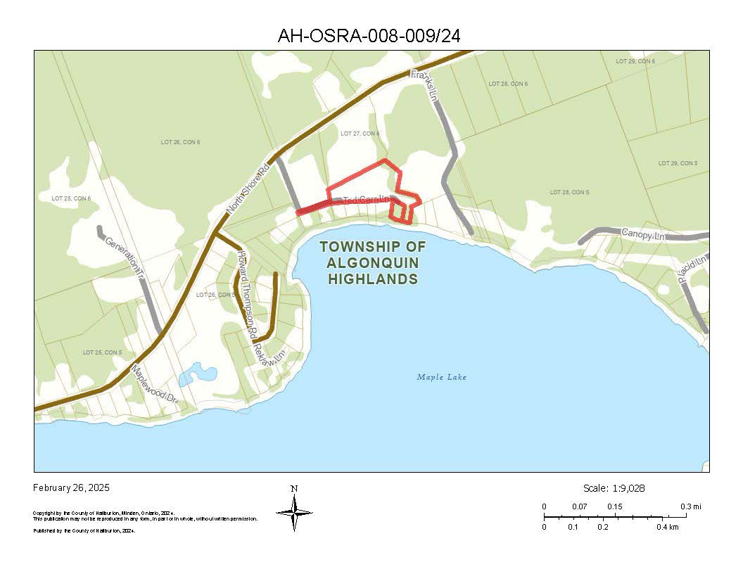 Image shows planning map of waterfront property.