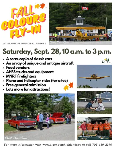 Image shows a poster for fall fly-in. 