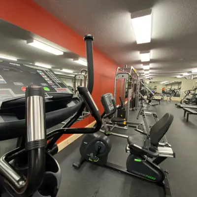 Image shows the fitness room at the Dorset Recreation Centre. 