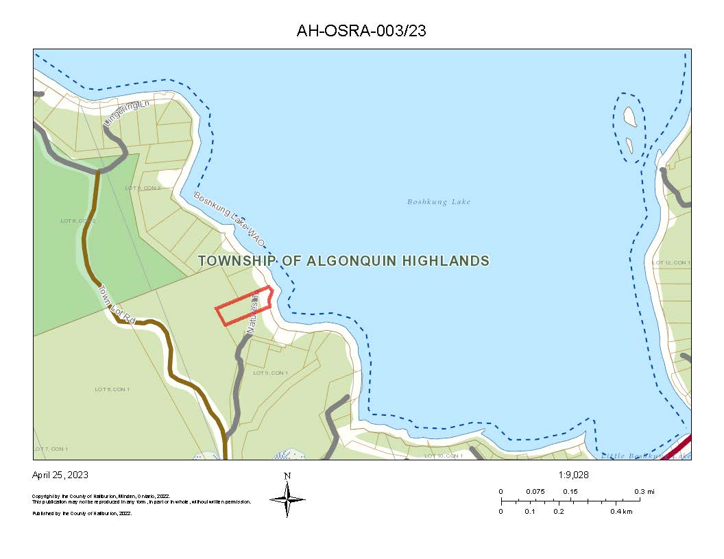 Image shows planning map of shoreline property.