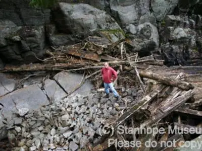 Image shows an overhead view of the area where the new log chute will be placed. 