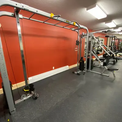 Image shows the fitness room at the Dorset Recreation Centre. 