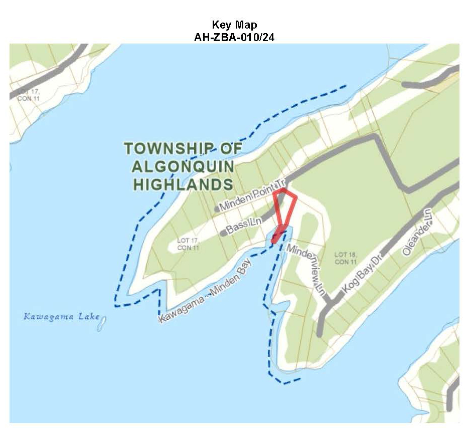 Image shows zoning map of a waterfront property.