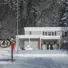 Image shows the Dorset Heritage Museum in wintertime and decorated for Christmas. 