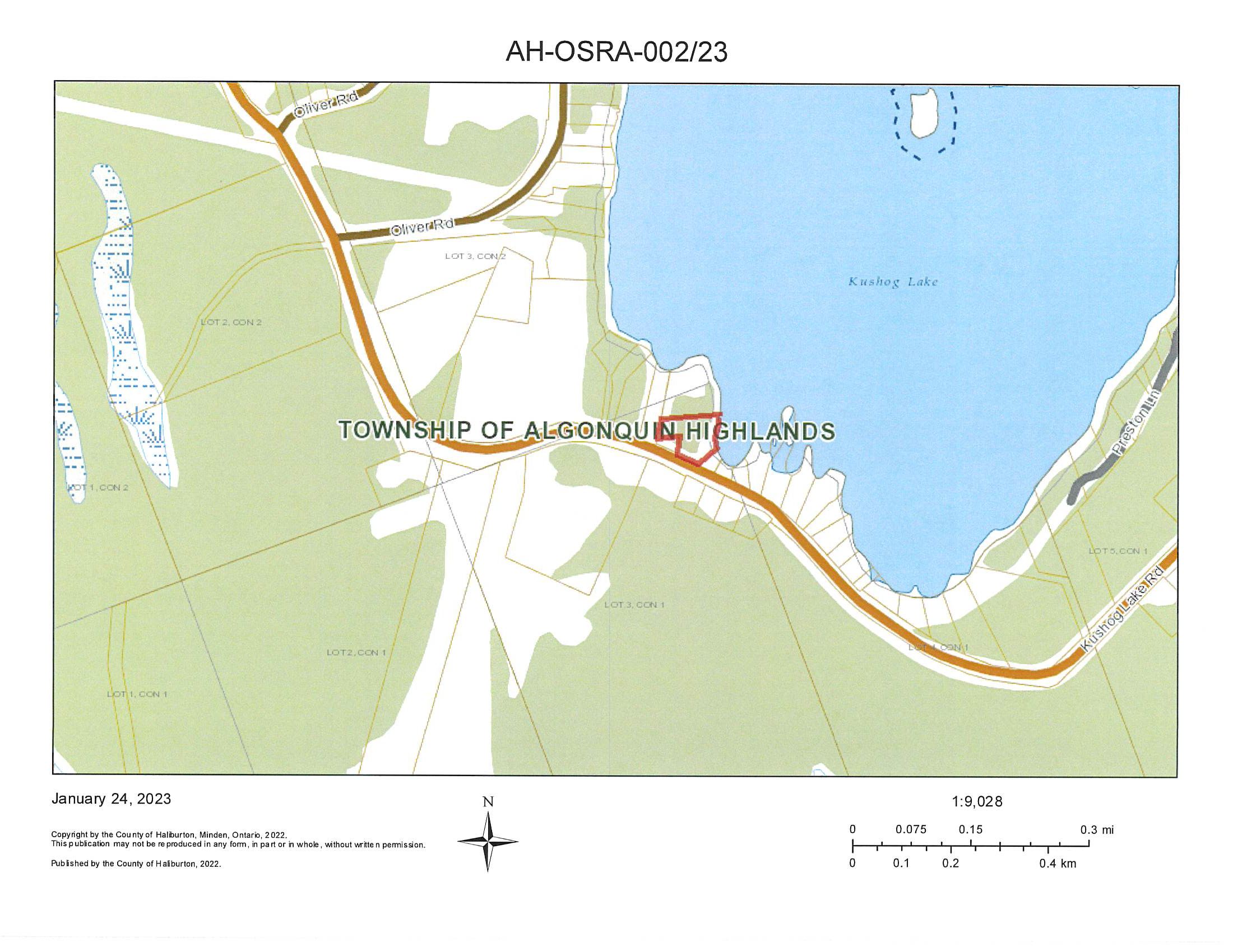 Image shows planning map of waterfront property.