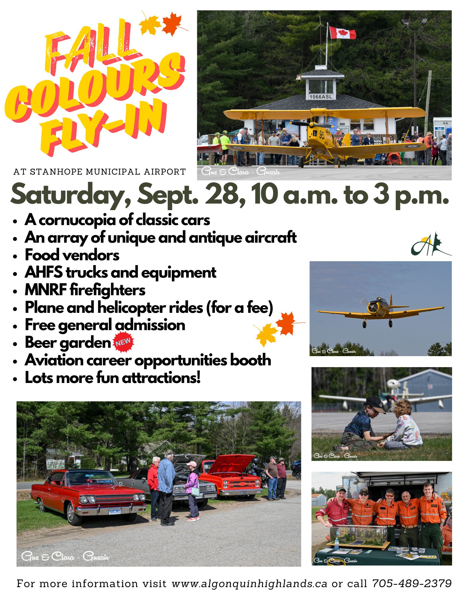 Image shows poster the Fall Colours Fly-In.